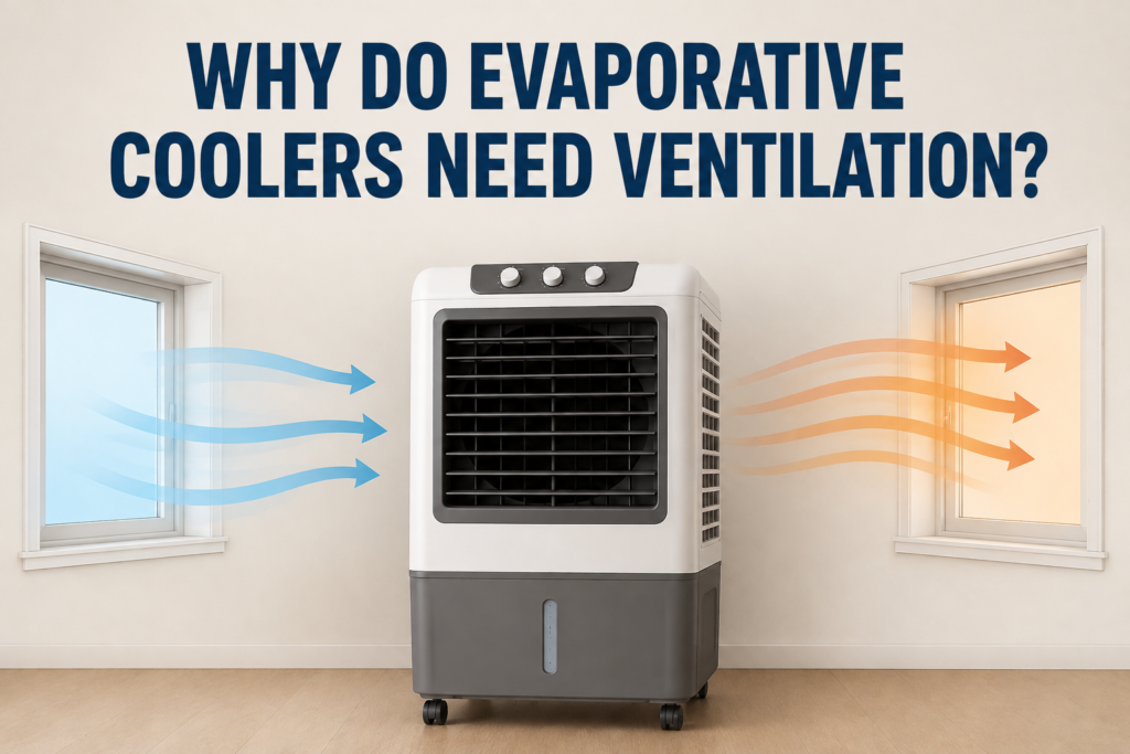 Evaporative cooler ventilation airflow