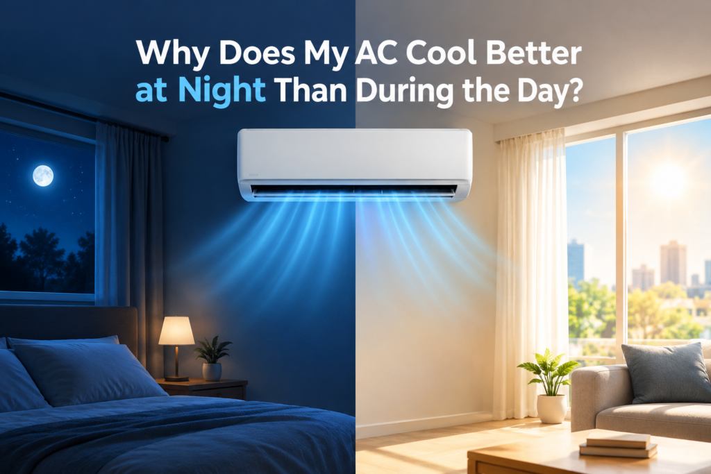 AC cooling better at night