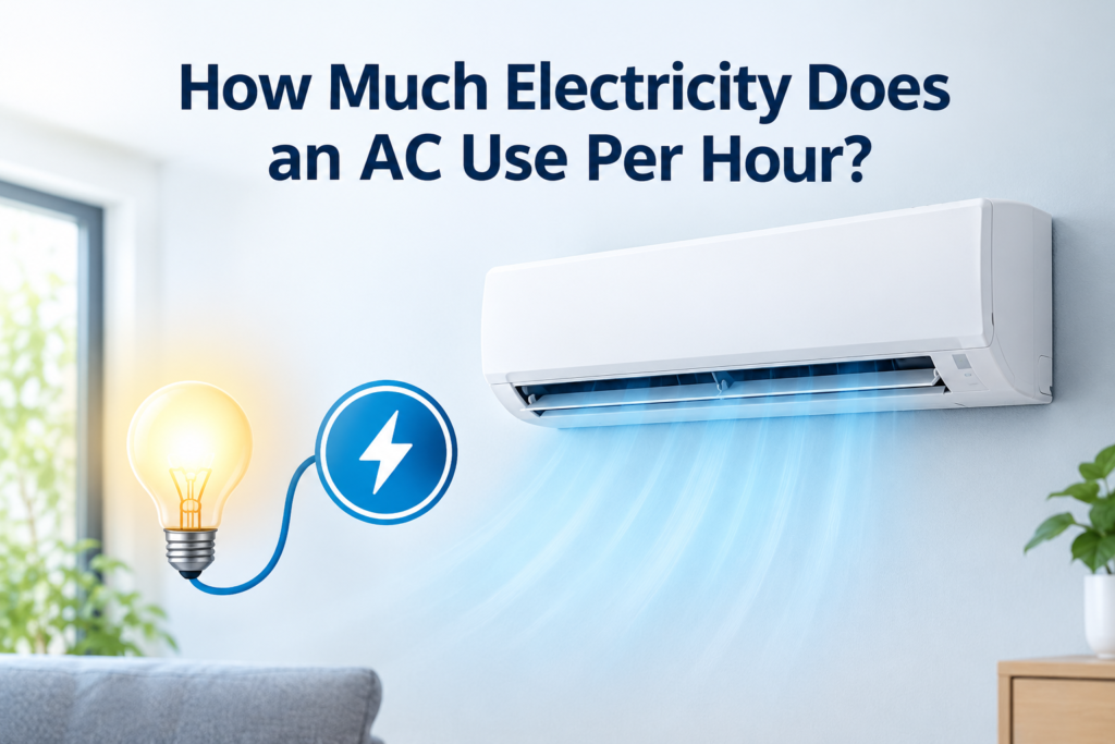 AC electricity usage per hour