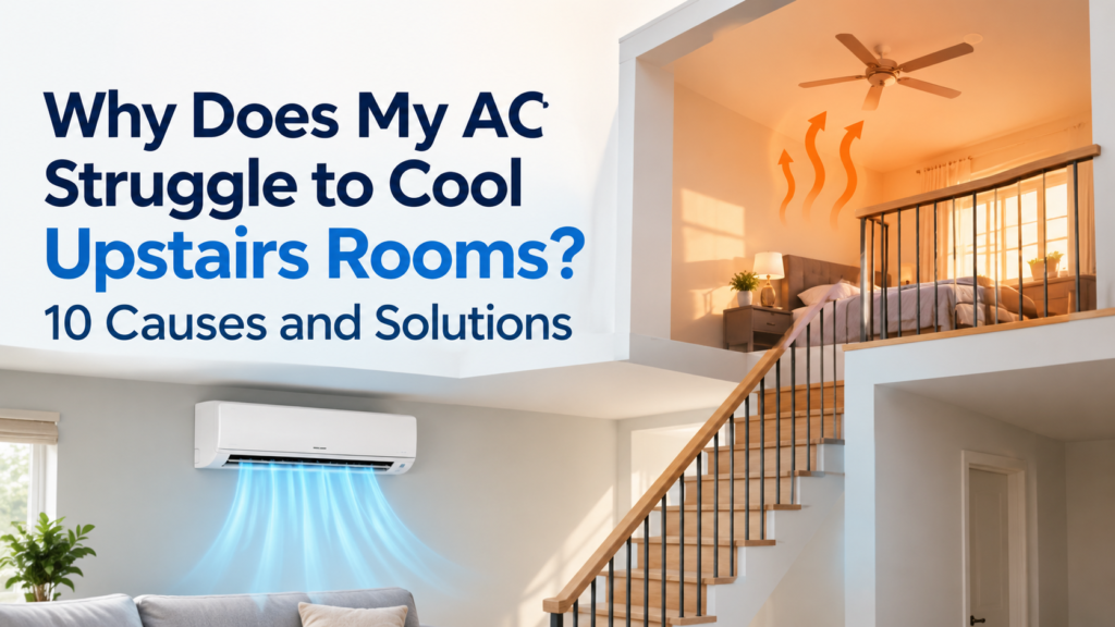 AC struggling to cool upstairs rooms