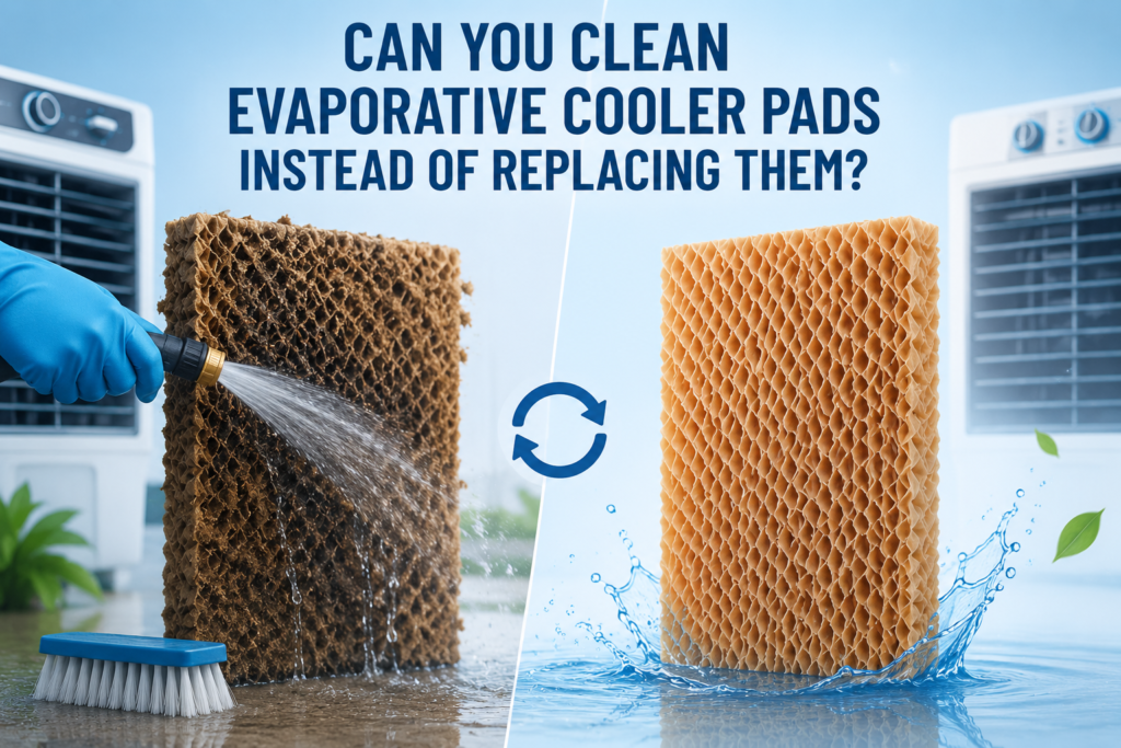 Cleaning evaporative cooler pads