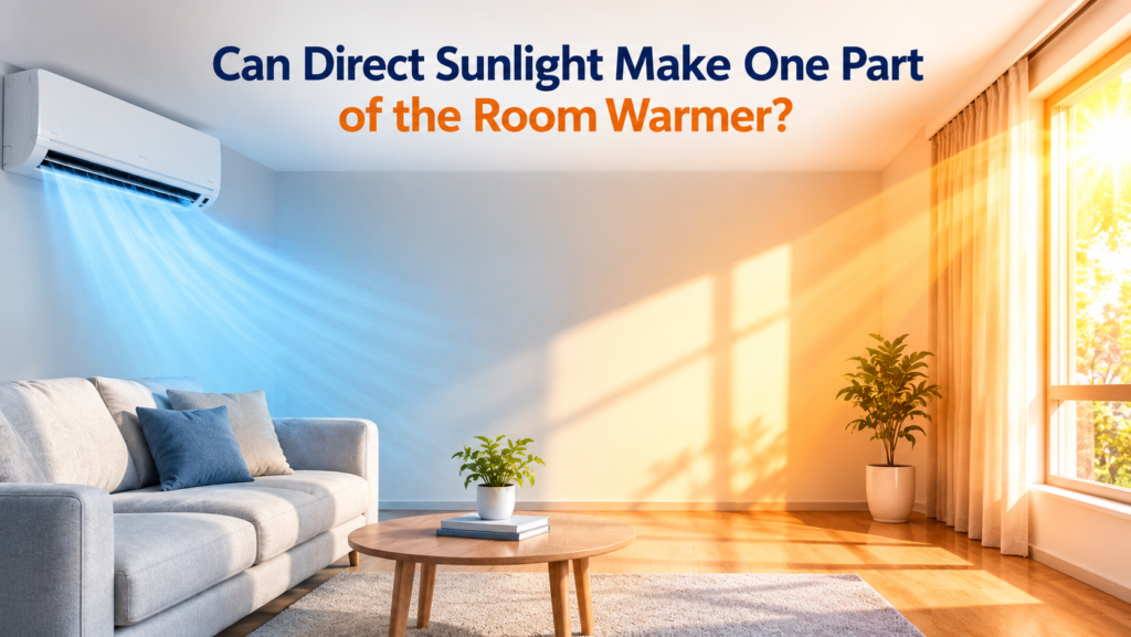 Sunlight warming an AC room